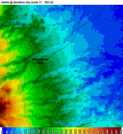 Imelda elevation map