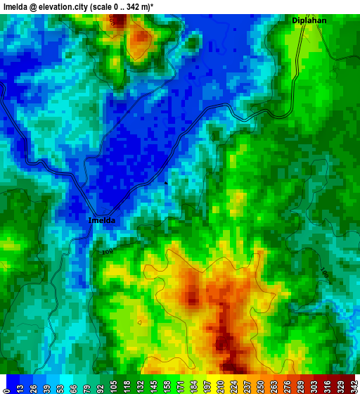 Imelda elevation map