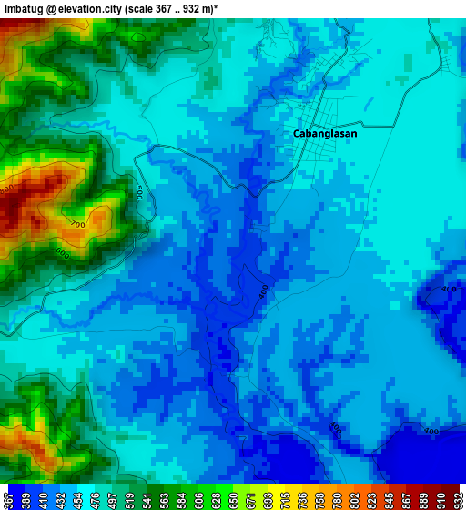 Imbatug elevation map