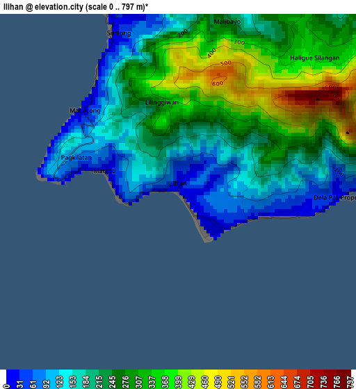 Ilihan elevation map