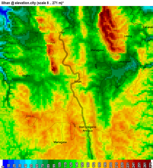 Ilihan elevation map