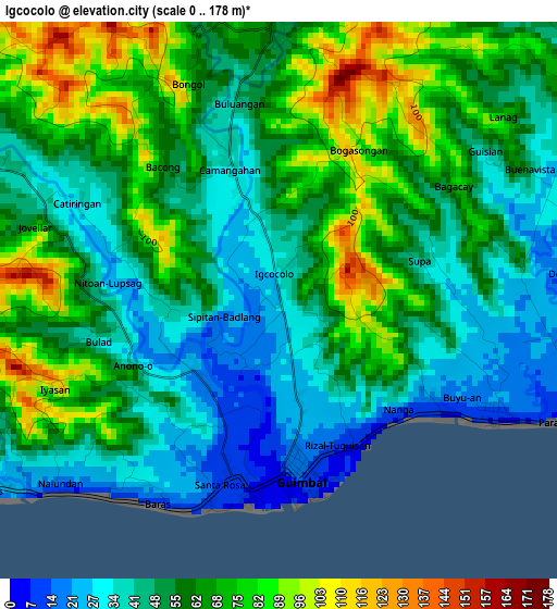 Igcocolo elevation map