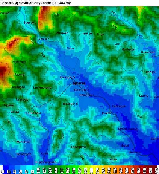 Igbaras elevation map