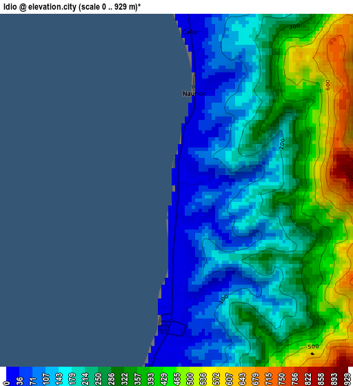 Idio elevation map