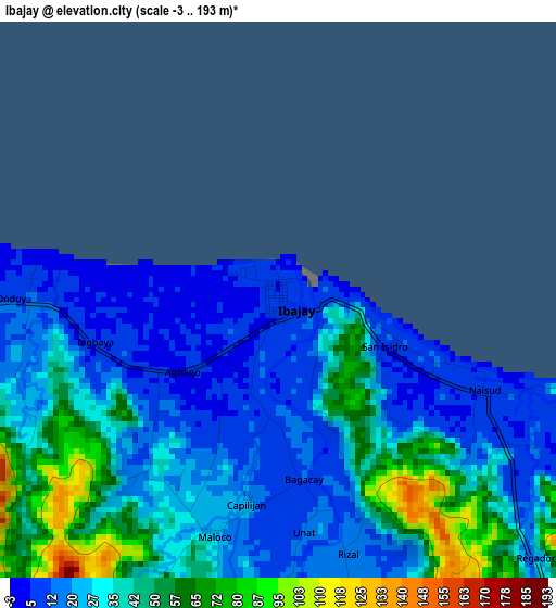 Ibajay elevation map