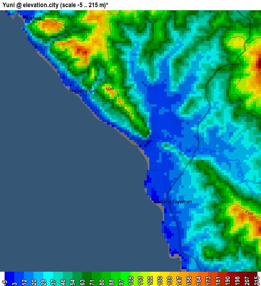 Yuni elevation map