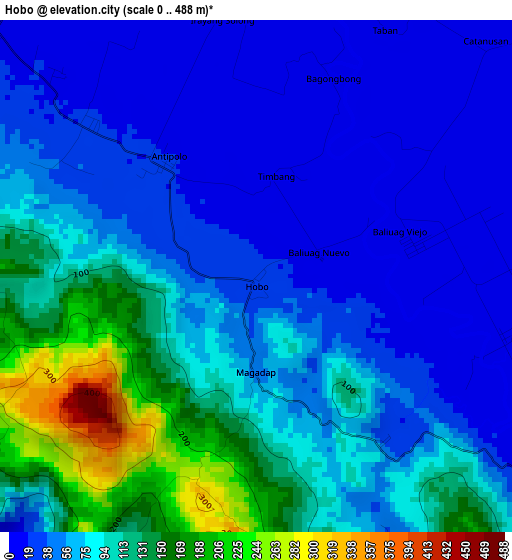 Hobo elevation map