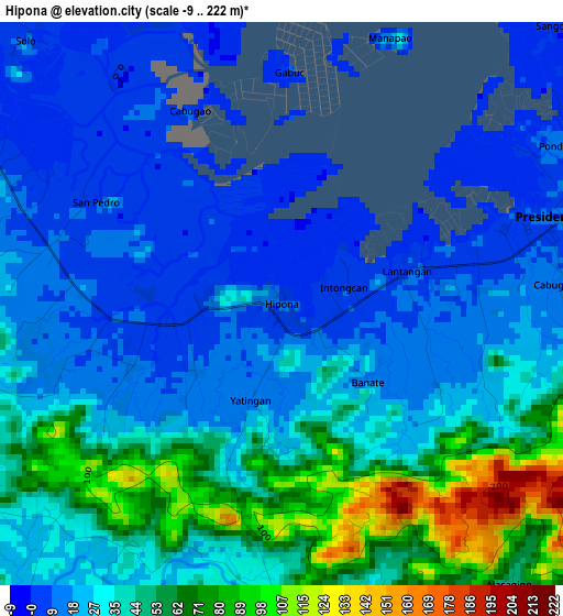 Hipona elevation map