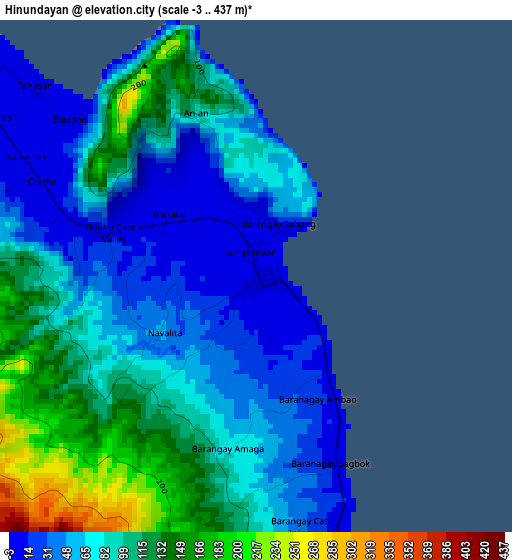 Hinundayan elevation map