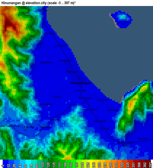 Hinunangan elevation map