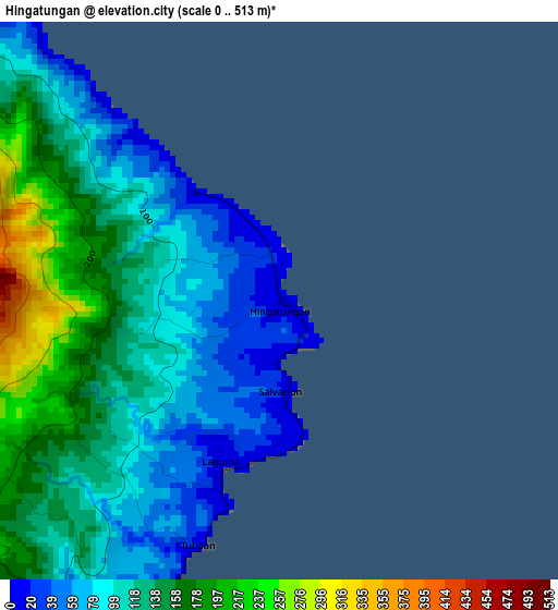 Hingatungan elevation map