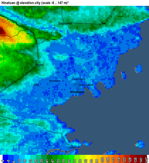 Hinatuan elevation map