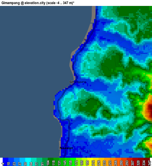 Gimampang elevation map