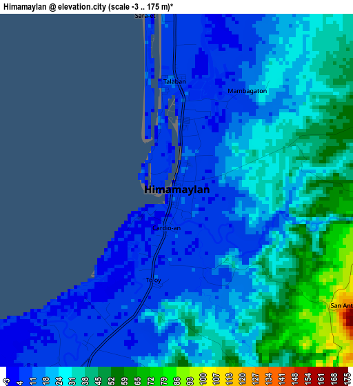 Himamaylan elevation map