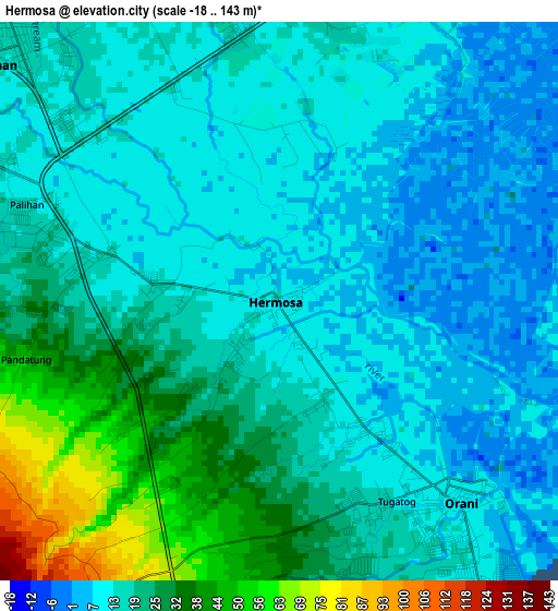 Hermosa elevation map