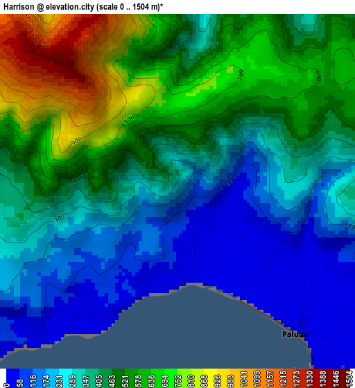 Harrison elevation map