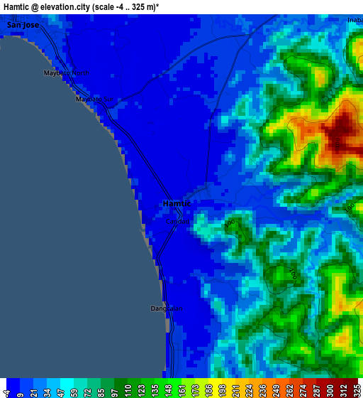 Hamtic elevation map