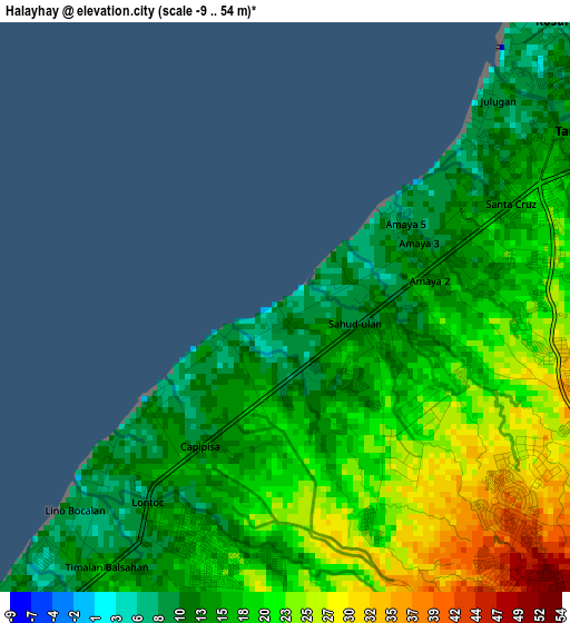 Halayhay elevation map