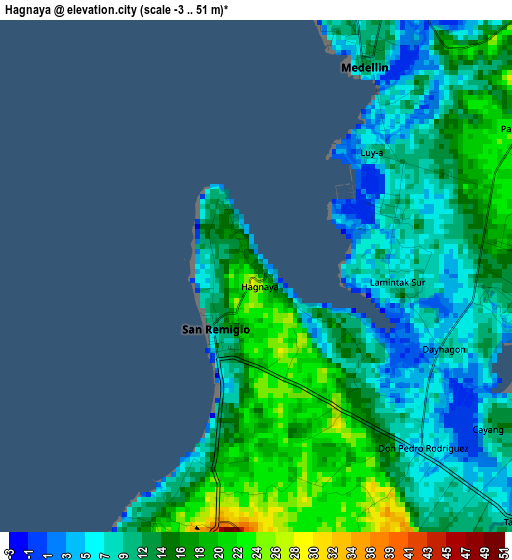 Hagnaya elevation map