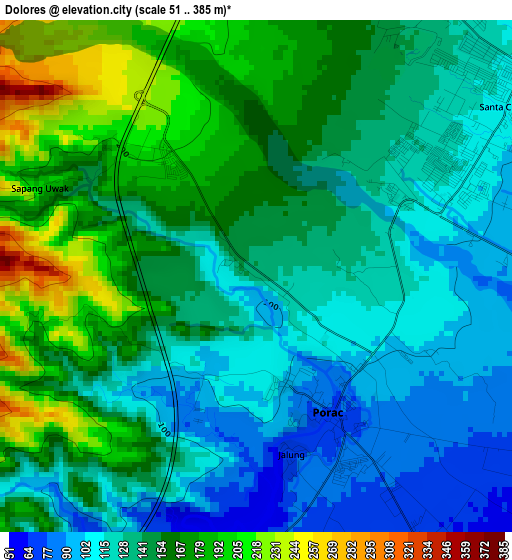 Dolores elevation map