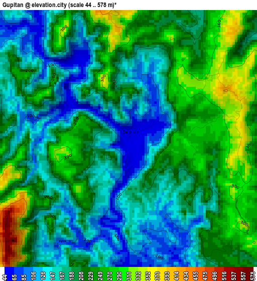 Gupitan elevation map