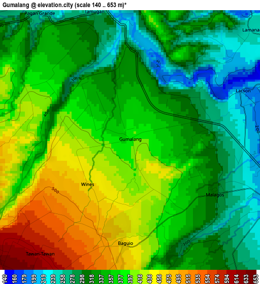 Gumalang elevation map