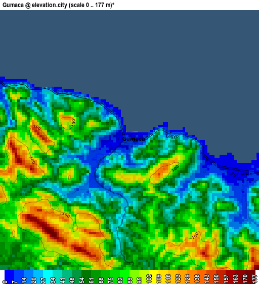 Gumaca elevation map