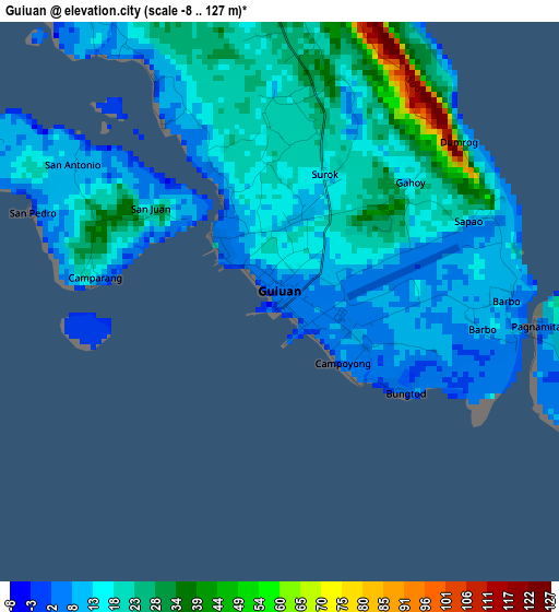 Guiuan elevation map