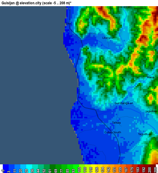 Guisijan elevation map