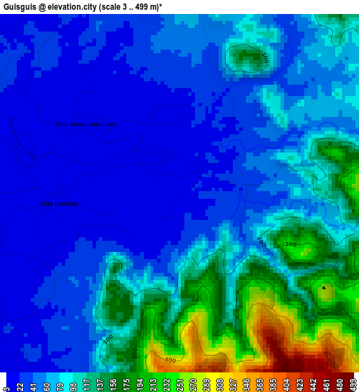 Guisguis elevation map