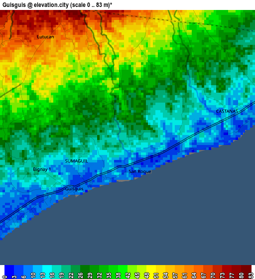 Guisguis elevation map