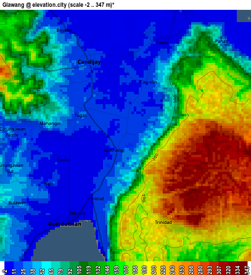 Giawang elevation map