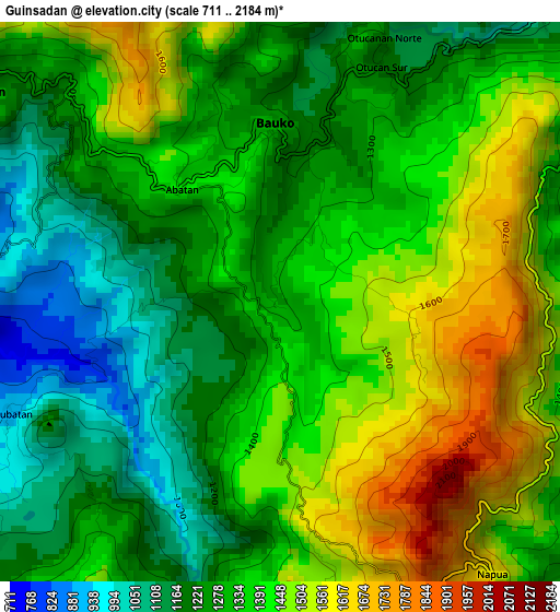 Guinsadan elevation map