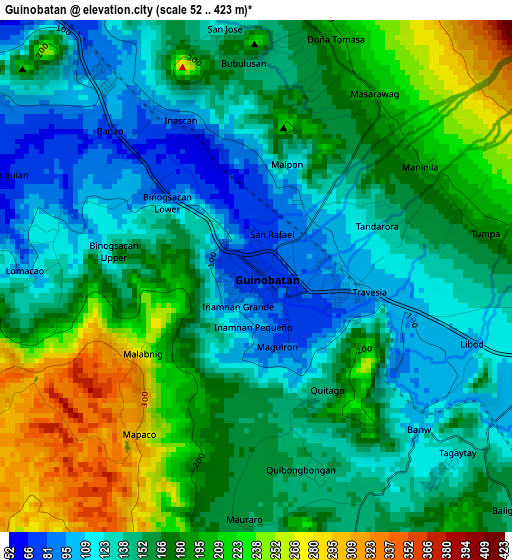 Guinobatan elevation map