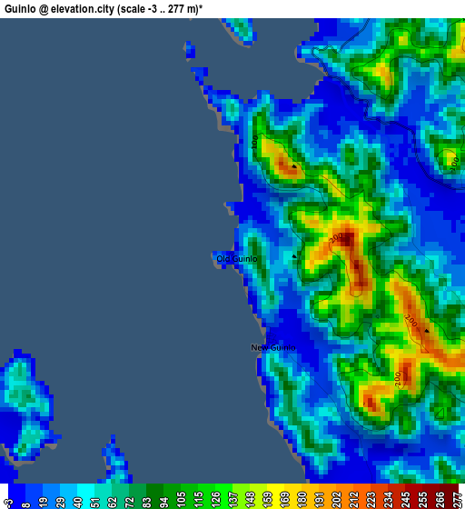 Guinlo elevation map