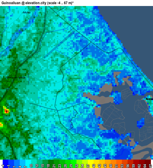 Guinoaliuan elevation map