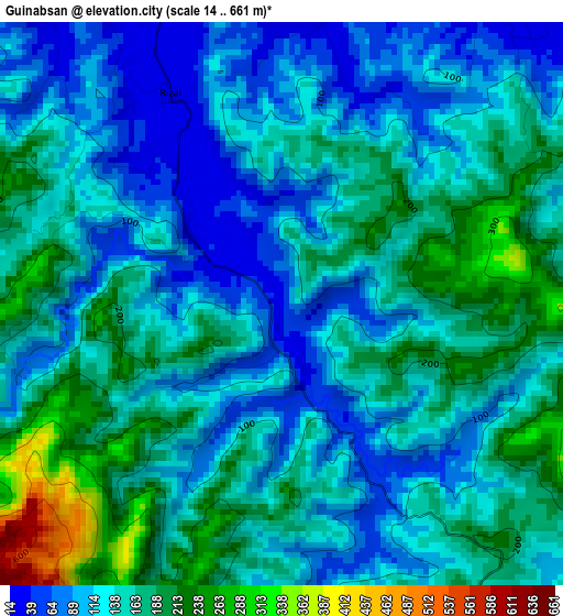 Guinabsan elevation map