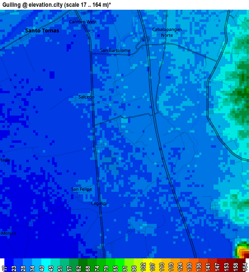 Guiling elevation map