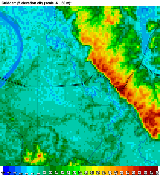 Guiddam elevation map