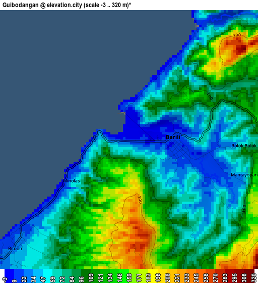 Guibodangan elevation map