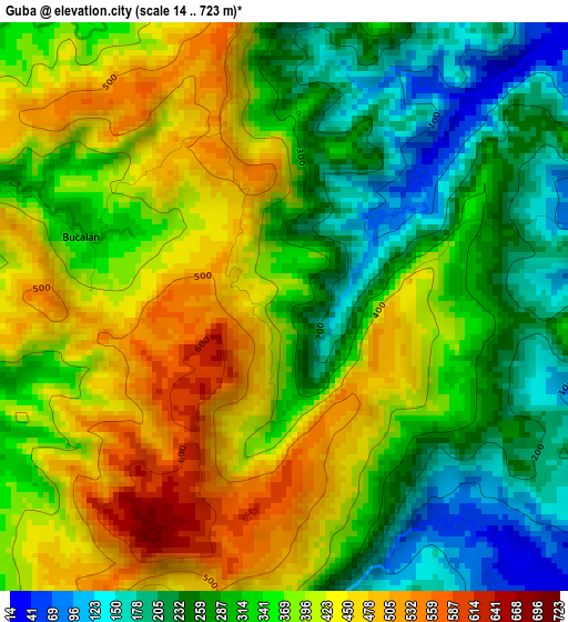 Guba elevation map