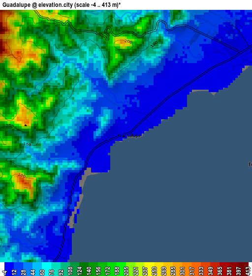 Guadalupe elevation map