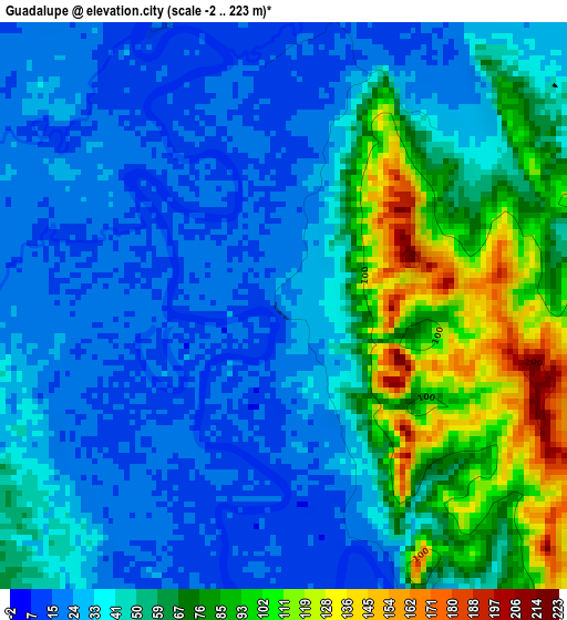 Guadalupe elevation map