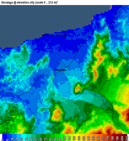 Gonzaga elevation map