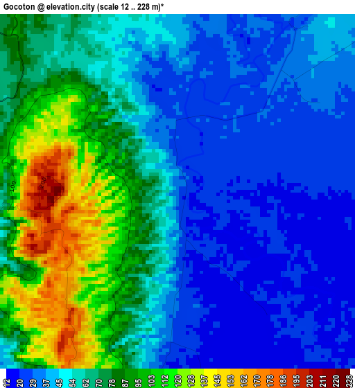 Gocoton elevation map