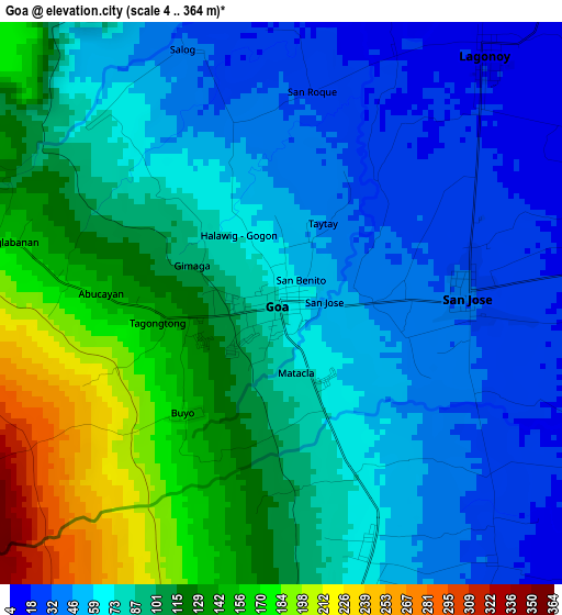 Goa elevation map