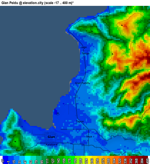 Glan Peidu elevation map