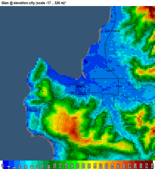 Glan elevation map