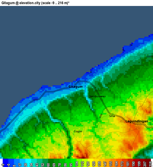 Gitagum elevation map