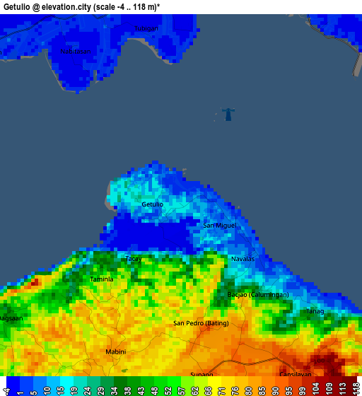 Getulio elevation map